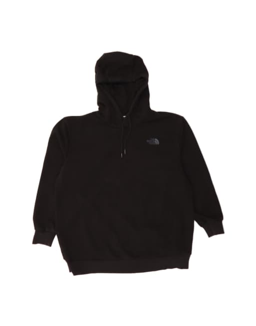 Vintage The North Face Longline Oversized Hoodie Jumper UK 18 XL In Black