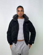 Brave Soul hopma longline puffer jacket with faux fur trim hood ASOS