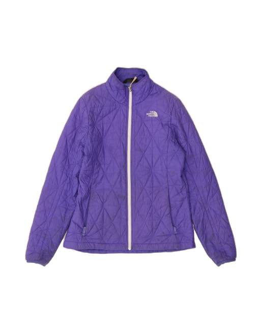 Vintage The North Face Quilted Jacket UK 16 Large In Purple