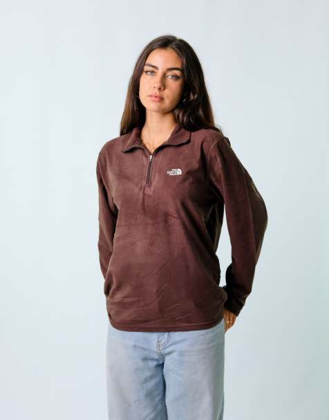 Vintage The North Face S Fleece Jacket Brown zip up - view 1