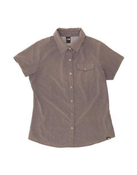 Vintage The North Face Short Sleeve Shirt UK 14 Medium In Grey - view 1