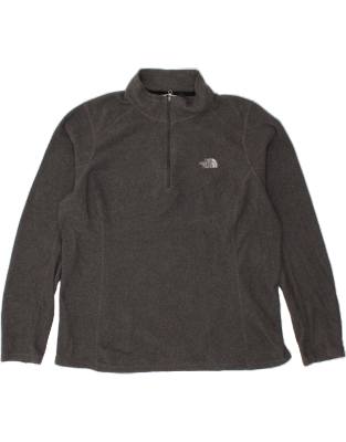 Vintage The North Face Size XL Zip Neck Fleece Jumper in Grey