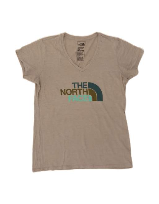 Vintage The North Face Slim Fit Graphic T-shirt Top UK 12 Medium In Grey