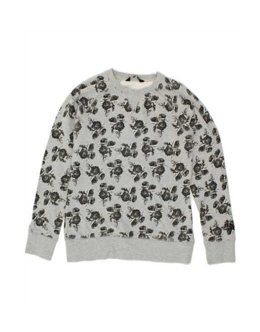 Vintage The North Face Sweatshirt Jumper Uk 10 Small In Grey Floral