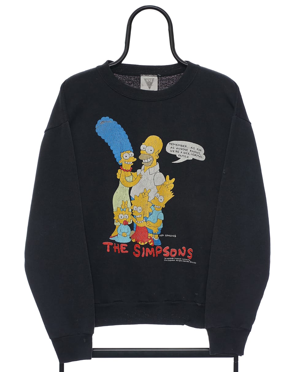 Vintage The Simpsons 90s Size M Sweatshirt Graphic In Black