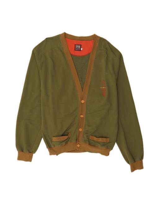 Vintage Think Pink Cardigan Sweater Large In Green