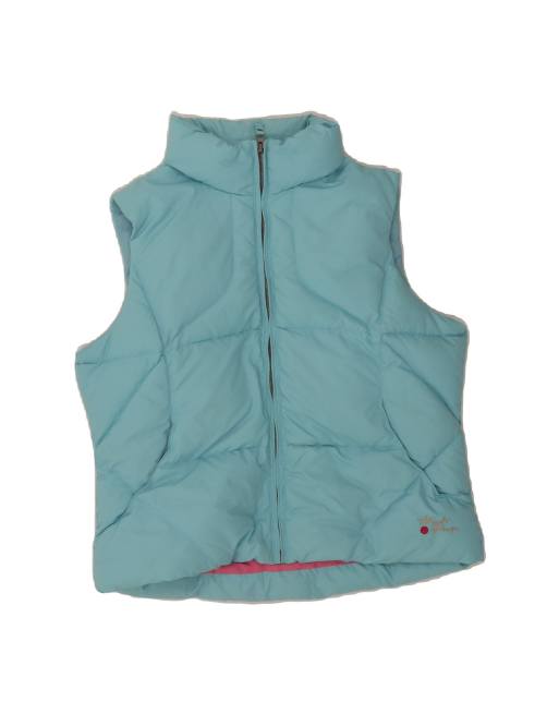 Vintage Think Pink Padded Gilet UK 14 Large In Blue
