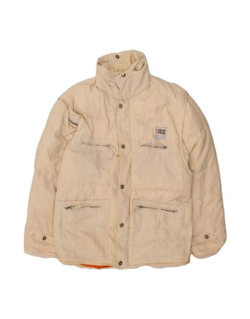 Vintage Think Pink Padded Jacket It 46 Small In Beige