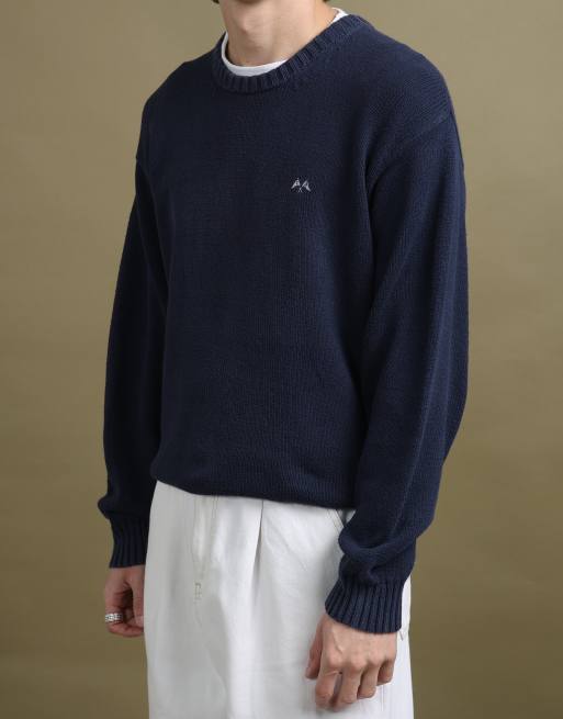 Vintage Thomas Burberry Crew Neck Jumper size S in Navy Blue, 3 of 4