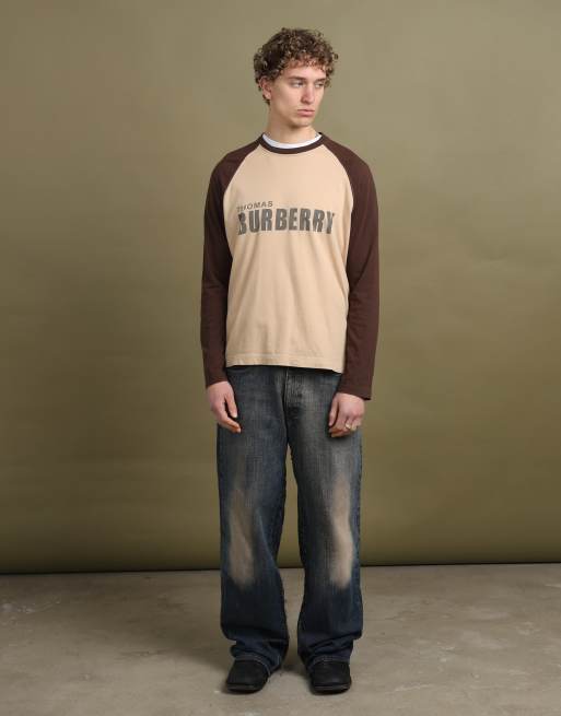 Vintage Thomas Burberry Long Sleeve T-Shirt size L in Beige, 2 of 4