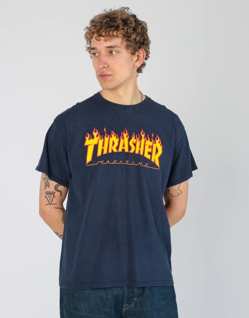 Vintage Thrasher l t-shirt in navy blue