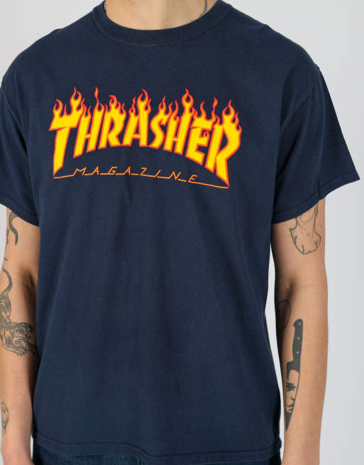 Vintage Thrasher l t-shirt in navy blue, 4 of 4