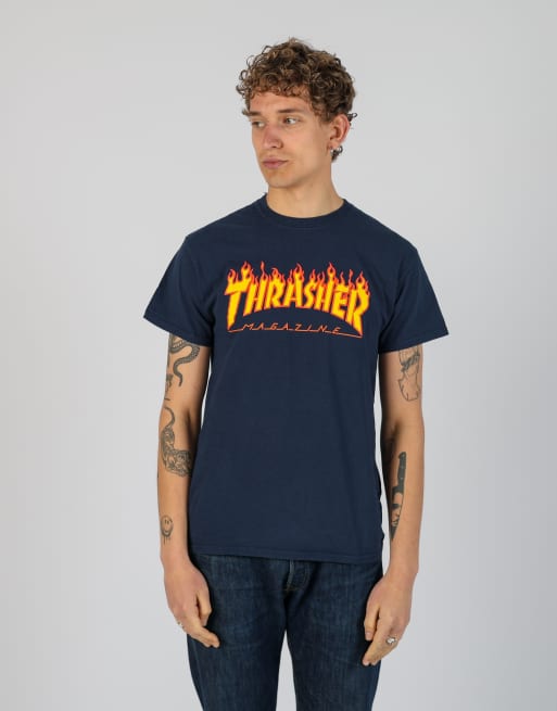 Vintage Thrasher m t-shirt in navy blue