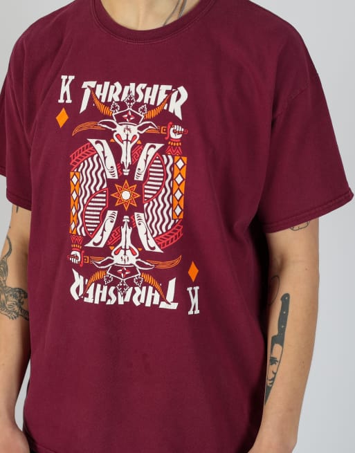 Vintage Thrasher xl t-shirt in burgundy red, 4 of 4