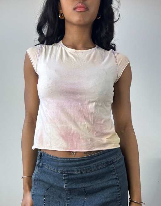 Vintage tie dye baby tee in multi