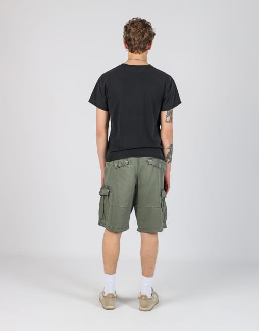 Vintage Timberland 36x21 canvas cargo shorts in dark green, 3 of 4
