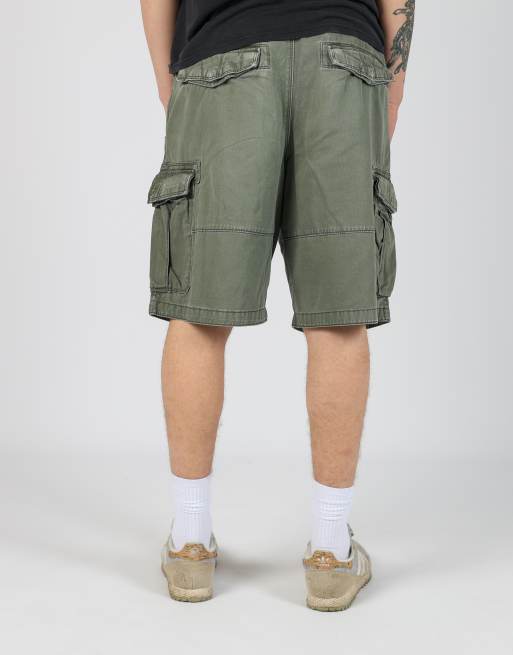Vintage Timberland 36x21 canvas cargo shorts in dark green, 4 of 4