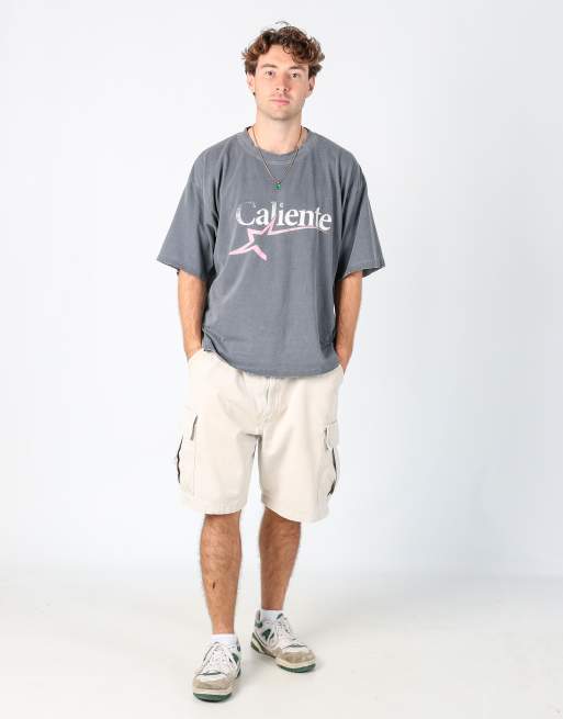 Vintage Timberland 38x22 canvas cargo shorts in beige