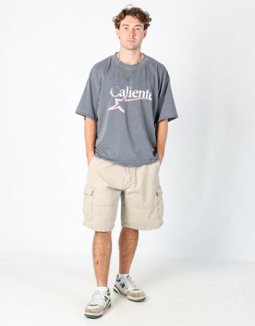 Vintage Timberland 38x22 canvas cargo shorts in tan