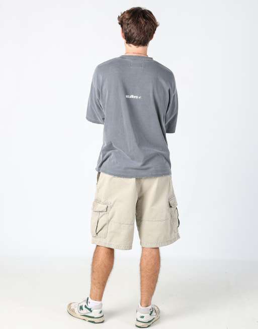 Vintage Timberland 38x22 canvas cargo shorts in tan, 3 of 4