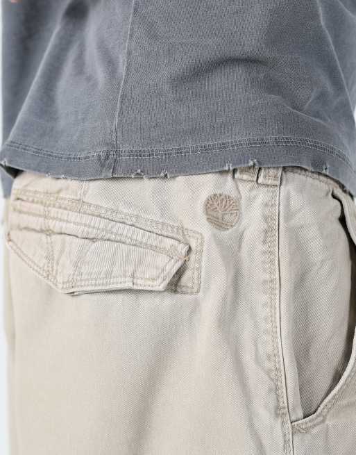 Vintage Timberland 38x22 canvas cargo shorts in tan, 4 of 4