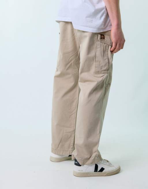 Vintage Timberland 38x32 Woven Cargo Pants Beige