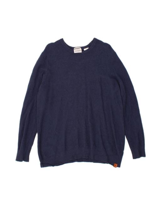 Vintage Timberland Boat Neck Jumper Sweater 2XL In Blue