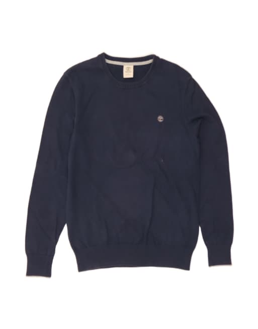 Vintage Timberland Crew Neck Jumper Small In Blue