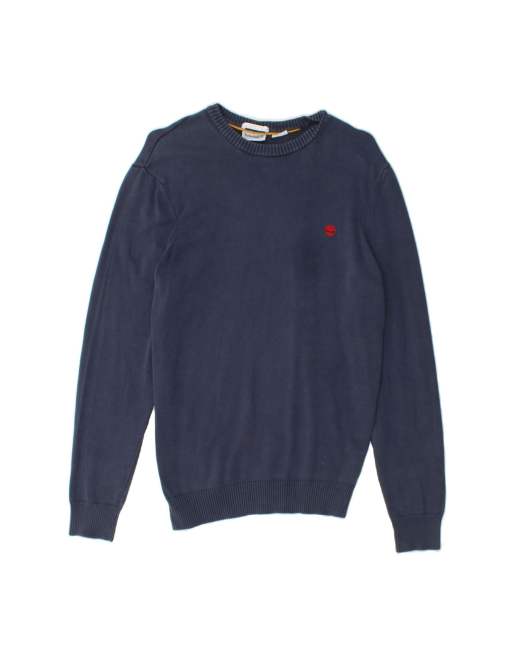 Vintage Timberland Crew Neck Jumper Sweater Small In Blue