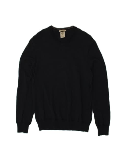 Vintage Timberland Fit V-neck Jumper Sweater Medium In Blue