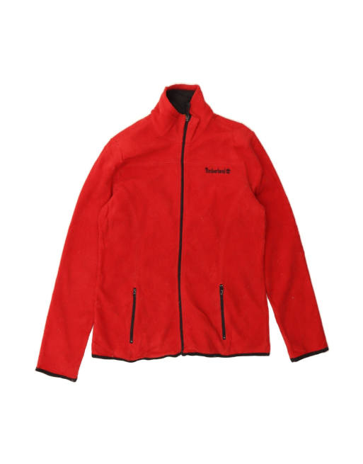 Vintage Timberland Fleece Jacket UK 14 Medium In Red