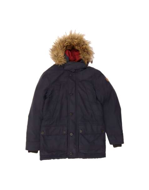 Vintage Timberland Hooded Padded Jacket UK 38 Medium In Blue - view 1