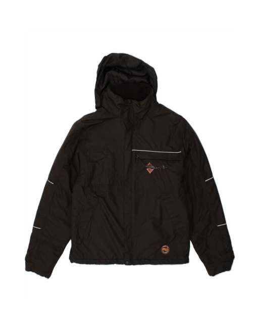 Vintage Timberland Hooded Rain Jacket UK 44 2XL In Black