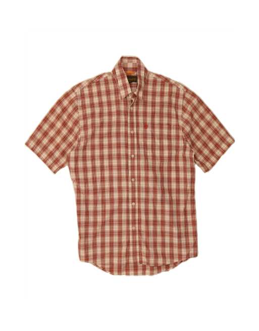 Vintage Timberland Short Sleeve Shirt Small In Maroon Check