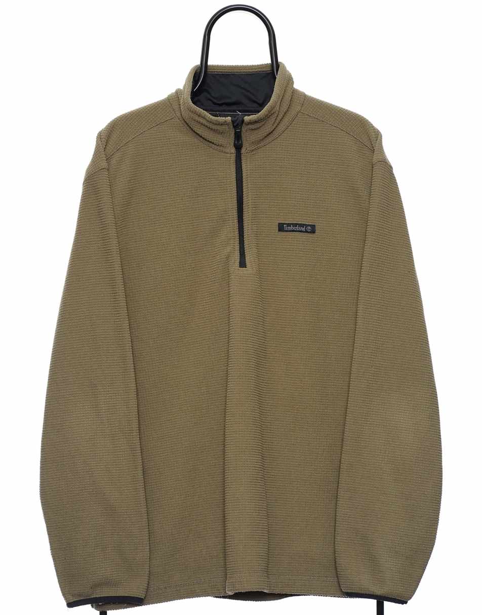 Vintage Timberland Size XL Quarter Zip Fleece In Khaki