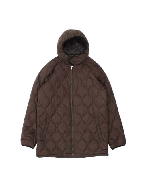 Vintage Timberland Tall Hooded Padded Coat UK 42 XL In Brown