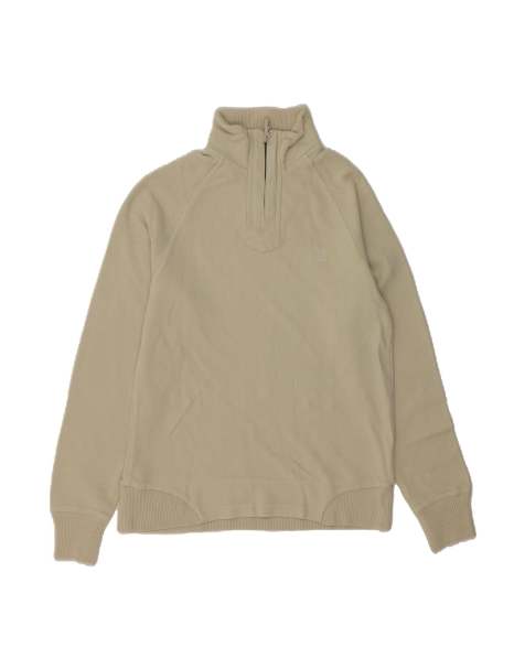 Vintage Timberland Tall Zip Neck Sweatshirt Jumper Small In Beige - view 1
