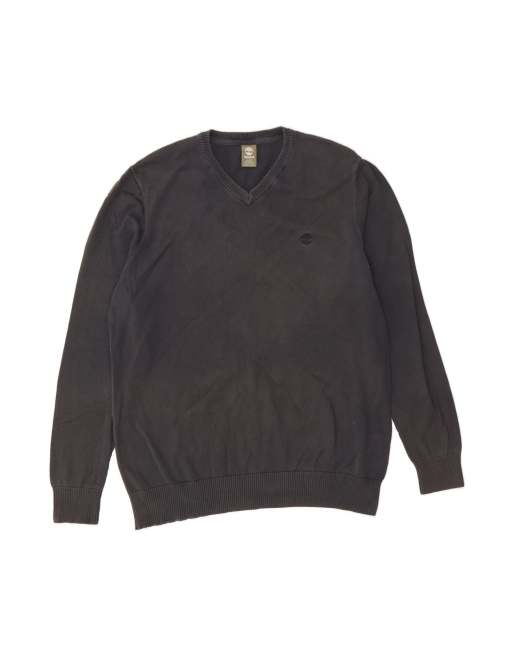 Vintage Timberland V-neck Jumper Sweater XL In Grey