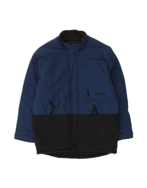Vintage Timberland Windbreaker Jacket UK 38 Medium In Blue Colourblock