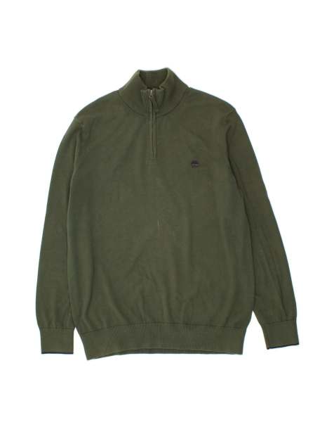 Vintage Timberland Zip Neck Jumper Sweater Large In Green - view 1