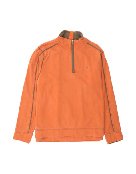 Vintage Timberland Zip Neck Sweatshirt Jumper 2XL In Orange - view 1