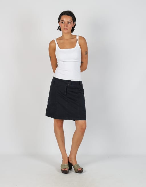 Vintage Tom Tailor L woven midi skirt in blue, 1 of 4