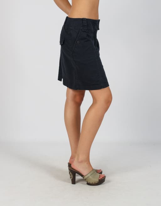Vintage Tom Tailor L woven midi skirt in blue, 2 of 4