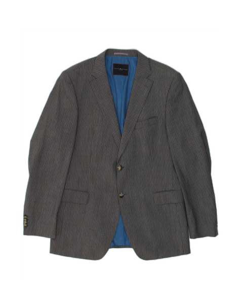 Vintage Tommy Hilfiger 2 Button Blazer Jacket It 54 2XL In Grey Pinstripe - view 1