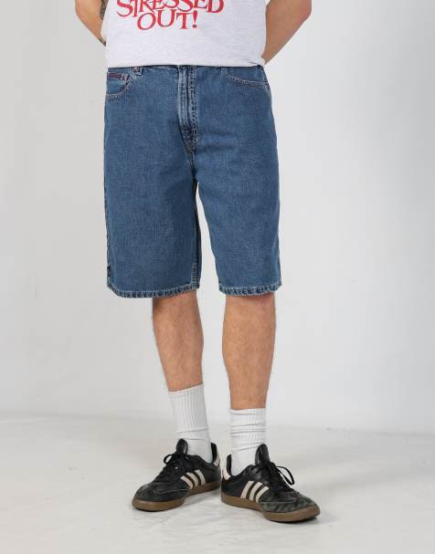 Vintage Tommy Hilfiger 34x23 denim carpenter baggy jorts shorts in blue - view 1