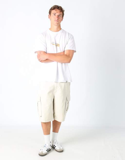 Vintage Tommy Hilfiger 36x24 canvas cargo shorts in cream