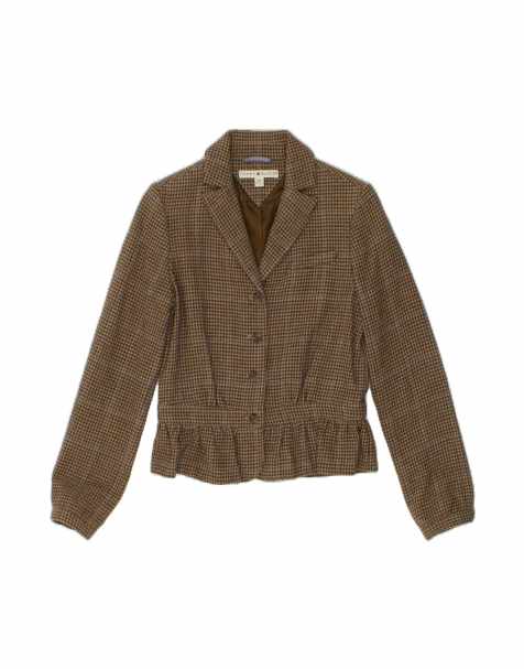 Vintage Tommy Hilfiger 4 Button Blazer Jacket Uk 10 Small In Brown Houndstooth - view 1