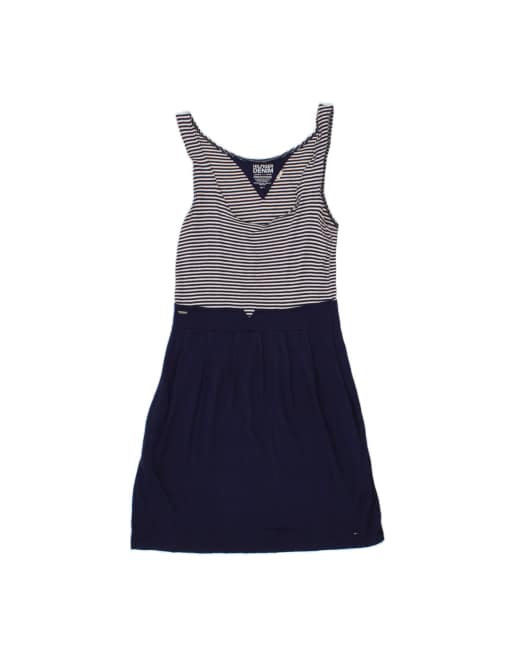 Vintage Tommy Hilfiger A-line Dress UK 12 Medium In Blue Colourblock