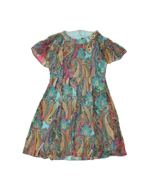 Vintage Tommy Hilfiger A-line Dress US 14 XL In Turquoise Paisley - view 1