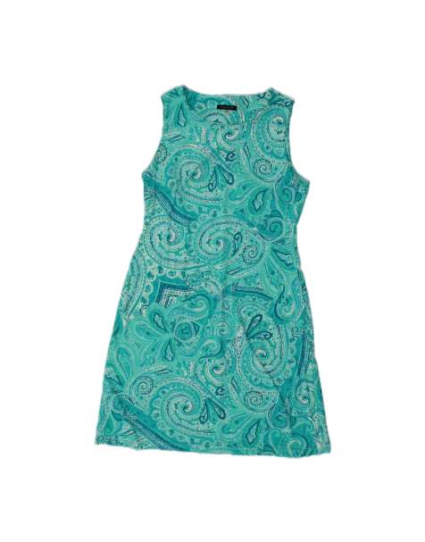 Vintage Tommy Hilfiger A-line Dress US 8 Medium In Turquoise Paisley - view 1